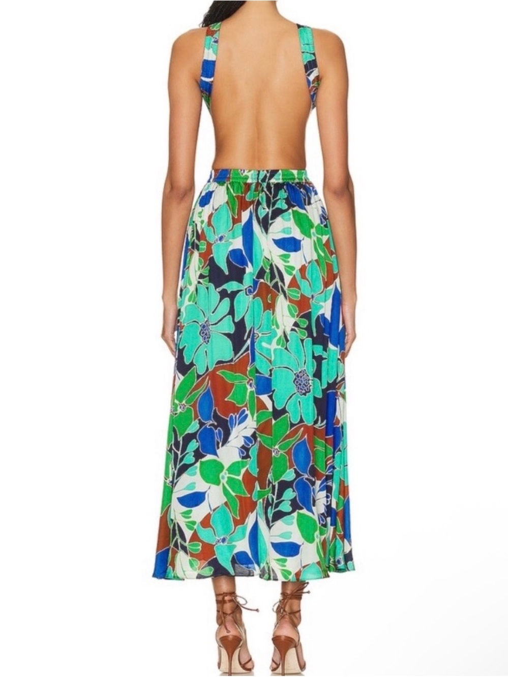 cult gaia Green Floral Cutout Midi Dress - Picture 5 of 11